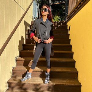 BCBG Maxazria Dark Grey RUNWAY Tuxedo size S Jacket